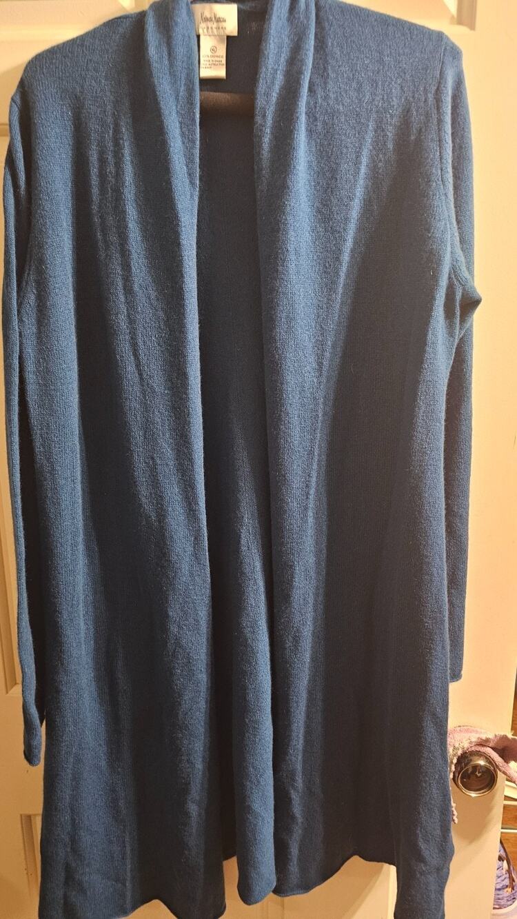 NWOT Neiman Marcus Long Cardigan or Duster Open front - Size X L Cashmere Knit